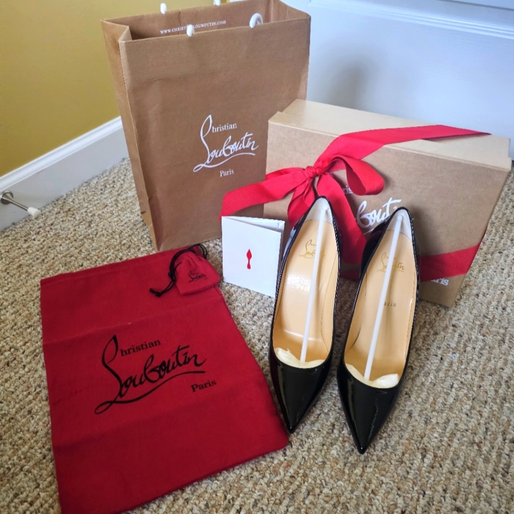 Christian Louboutin Kate 100 Black Patent Leather